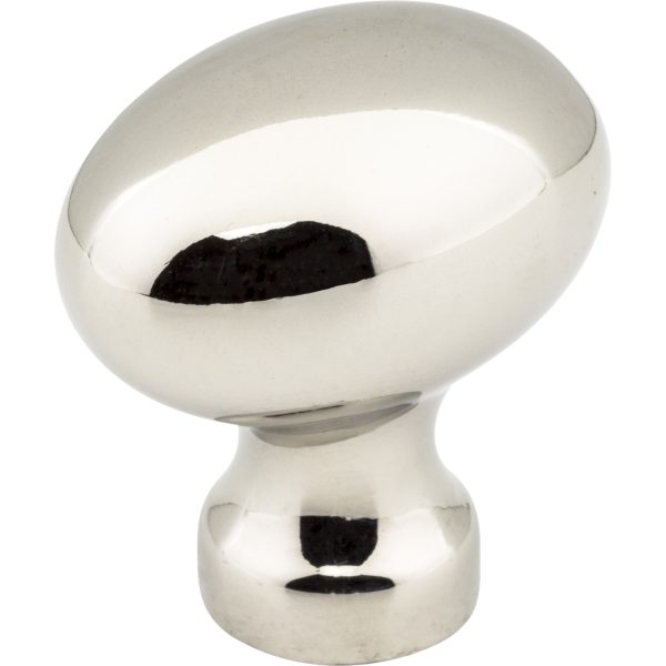 1-3/16" Overall Length Polished Nickel Football Bordeaux Cabinet Knob