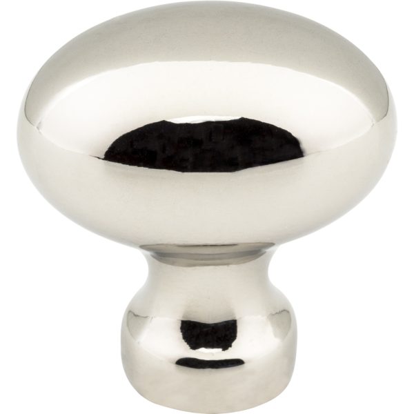 1-3/16" Overall Length Polished Nickel Football Bordeaux Cabinet Knob - Image 3