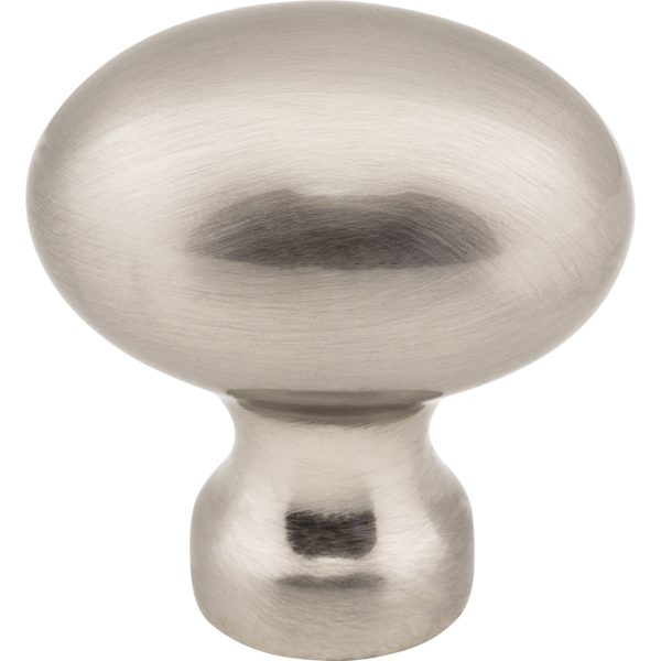 1-3/16" Overall Length Satin Nickel Football Bordeaux Cabinet Knob - Image 3