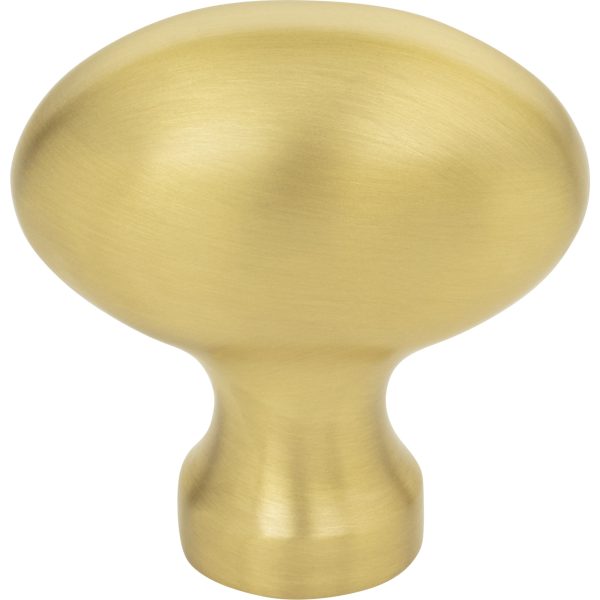 1-9/16" Overall Length Brushed Gold Football Lyon Cabinet Knob