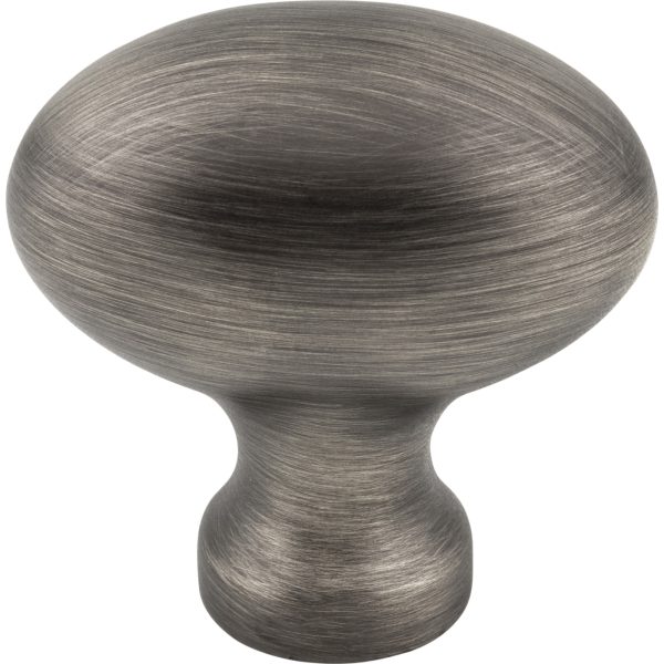 1-9/16" Overall Length Brushed Pewter Football Lyon Cabinet Knob - Image 3