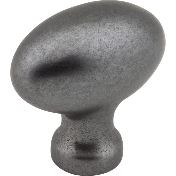 1-9/16" Overall Length Gun Metal Football Lyon Cabinet Knob