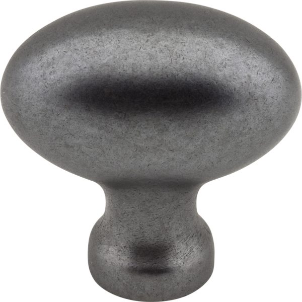 1-9/16" Overall Length Gun Metal Football Lyon Cabinet Knob - Image 3