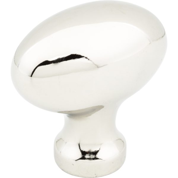 1-9/16" Overall Length Polished Nickel Football Lyon Cabinet Knob