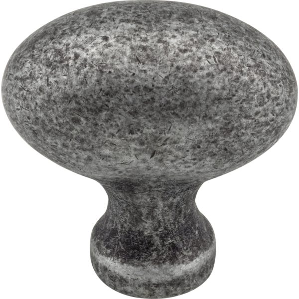 1-9/16" Overall Length Distressed Antique Silver Football Lyon Cabinet Knob - Image 3