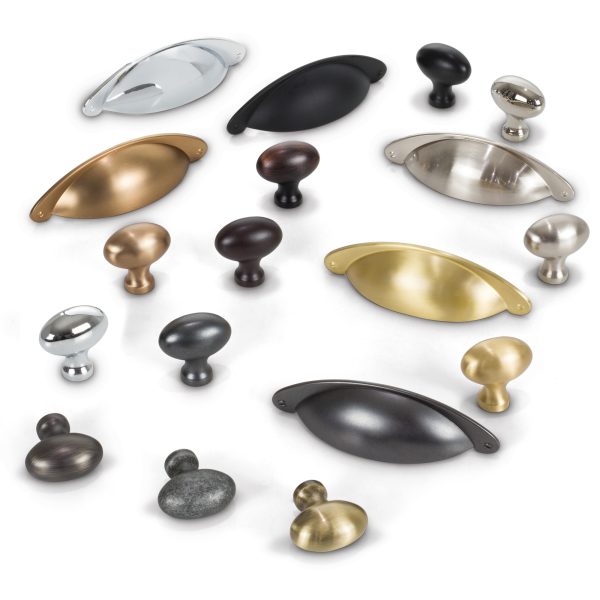 1-9/16" Overall Length Satin Nickel Football Lyon Cabinet Knob - Image 5