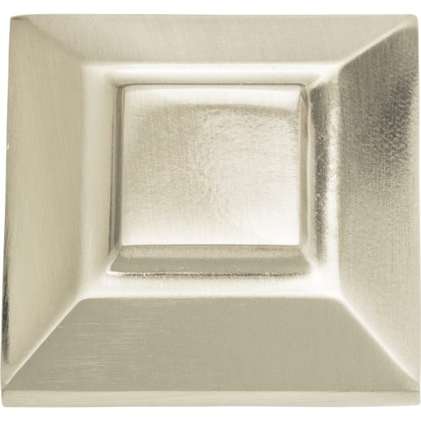 Trocadero Large Square Knob 1 1/2 Inch Brushed Nickel - Image 3