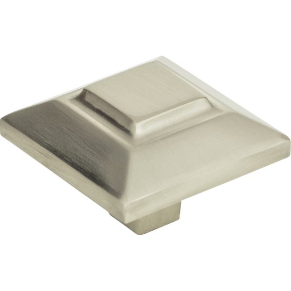 Trocadero Large Square Knob 1 1/2 Inch Brushed Nickel - Image 4
