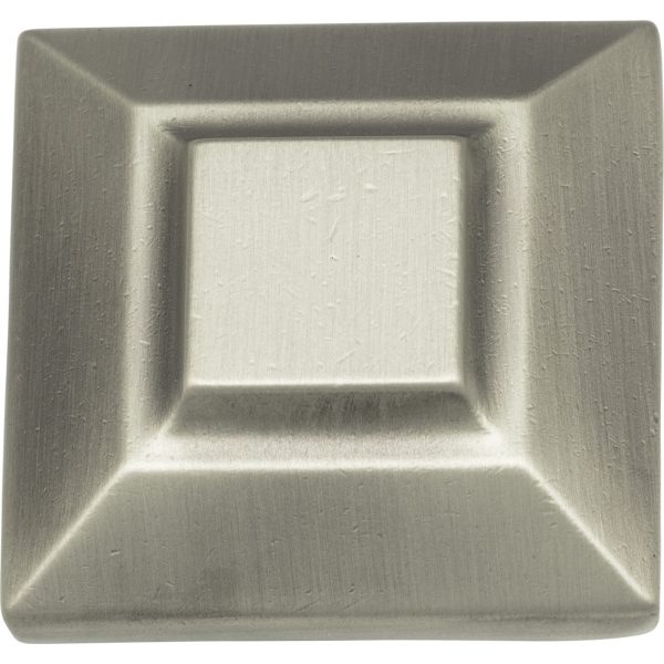 Trocadero Large Square Knob 1 1/2 Inch Pewter - Image 3