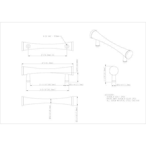 3" Center-to-Center Satin Bronze Sedona Cabinet Pull - Image 6