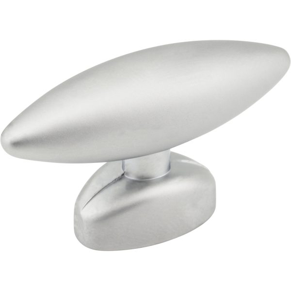 1-9/16" Overall Length Matte Silver Football Verona Cabinet "T" Knob