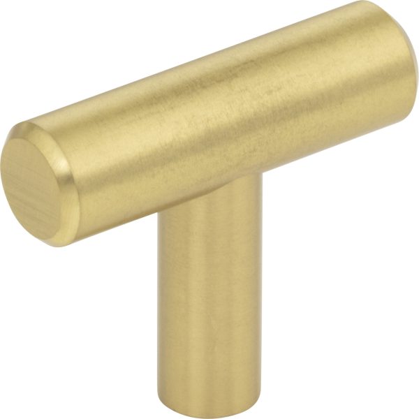 1-9/16" Overall Length Brushed Gold Naples Cabinet "T" Knob