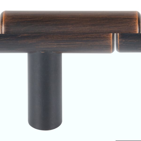 1-9/16" Dark Brushed Bronze Overall Length Naples Cabinet "T" Knob - Image 3