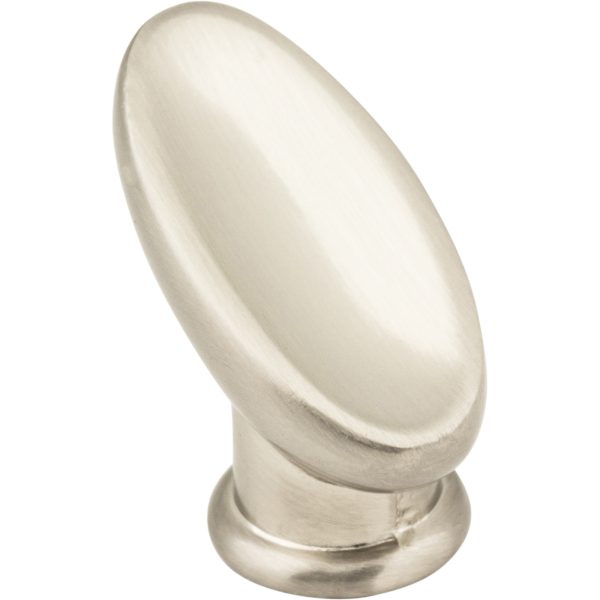 1-1/16" Overall Length Satin Nickel Oval Capri Cabinet Knob