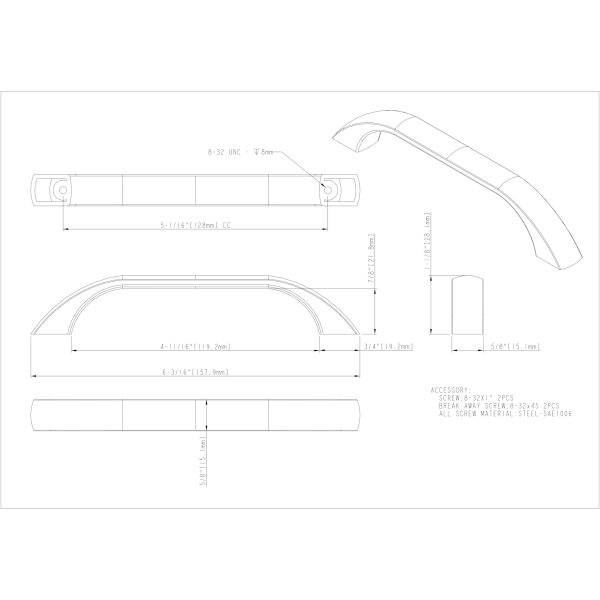 128 mm Center-to-Center Brushed Pewter Square Sonoma Cabinet Pull - Image 4