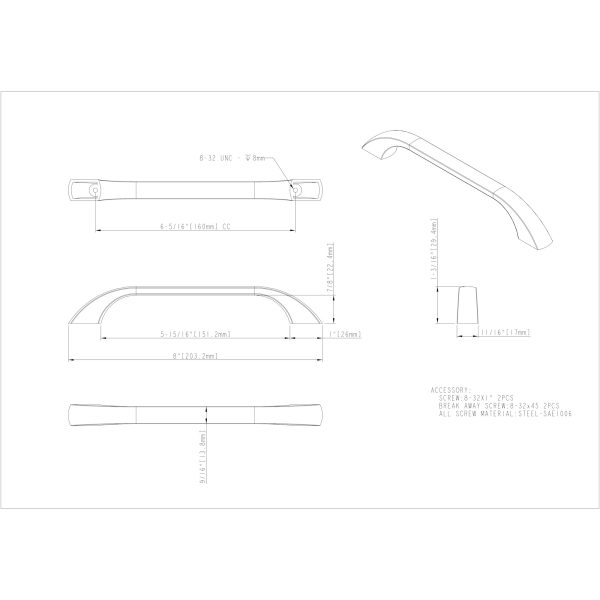 160 mm Center-to-Center Polished Chrome Square Sonoma Cabinet Pull - Image 4