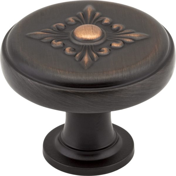 1-3/8" Diameter Brushed Oil Rubbed Bronze Baroque Lafayette Cabinet Knob