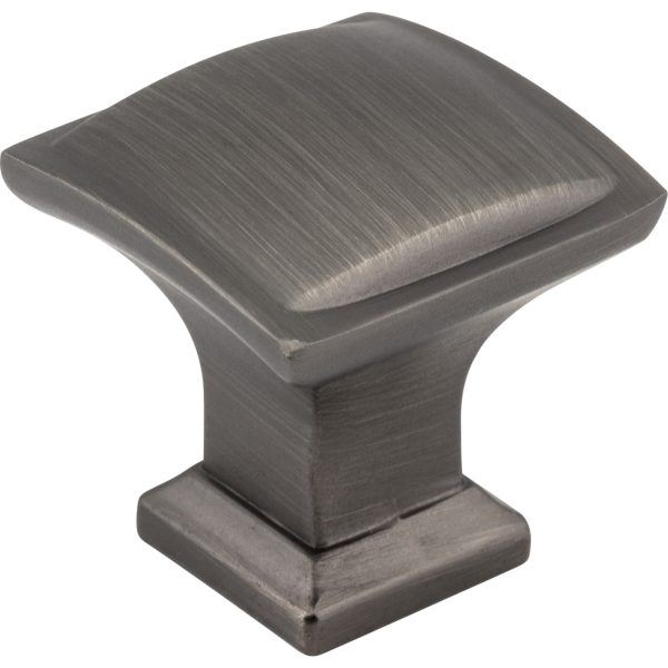 1-1/4" Overall Length Brushed Pewter Square Annadale Cabinet Knob