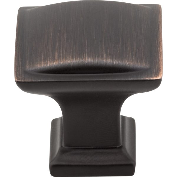 1-1/4" Overall Length Brushed Oil Rubbed Bronze Square Annadale Cabinet Knob - Image 3