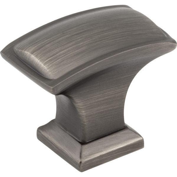 1-1/2" Overall Length Brushed Pewter Rectangle Annadale Cabinet Knob