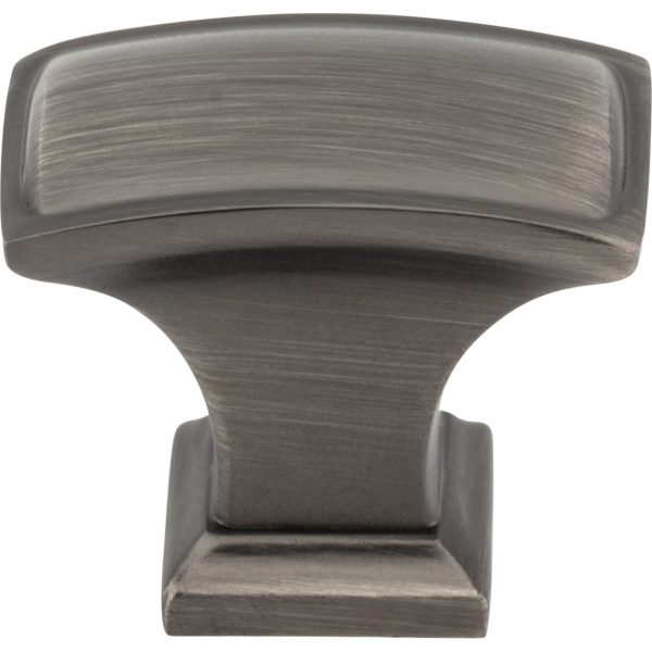 1-1/2" Overall Length Brushed Pewter Rectangle Annadale Cabinet Knob - Image 3