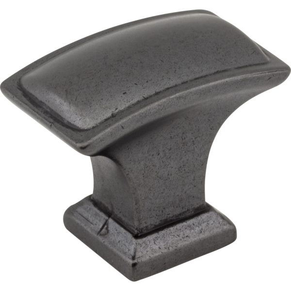 1-1/2" Overall Length Gun Metal Rectangle Annadale Cabinet Knob