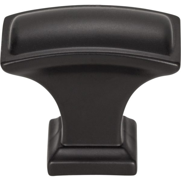 1-1/2" Overall Length Matte Black Rectangle Annadale Cabinet Knob - Image 3