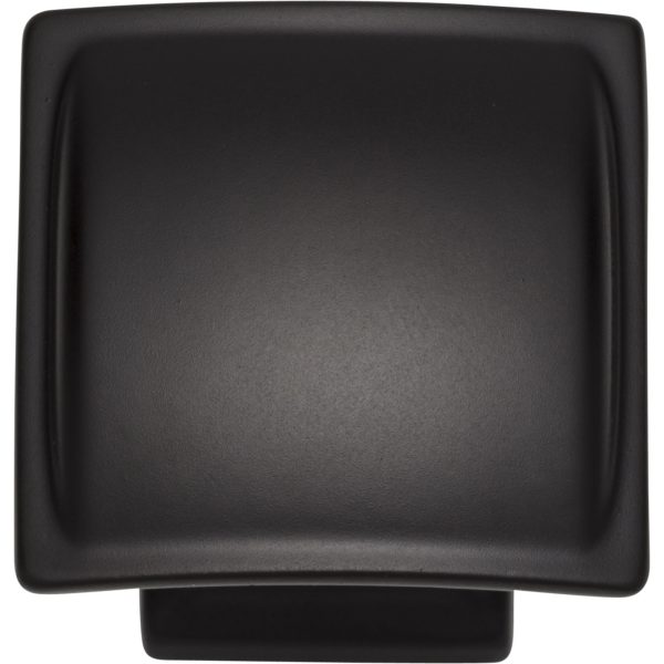 1-1/4" Overall Length Matte Black Square Annadale Cabinet Knob - Image 4