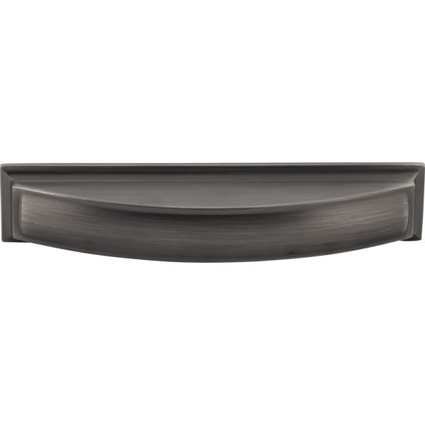 128 mm Center-to-Center Brushed Pewter Square Annadale Cabinet Cup Pull - Image 4