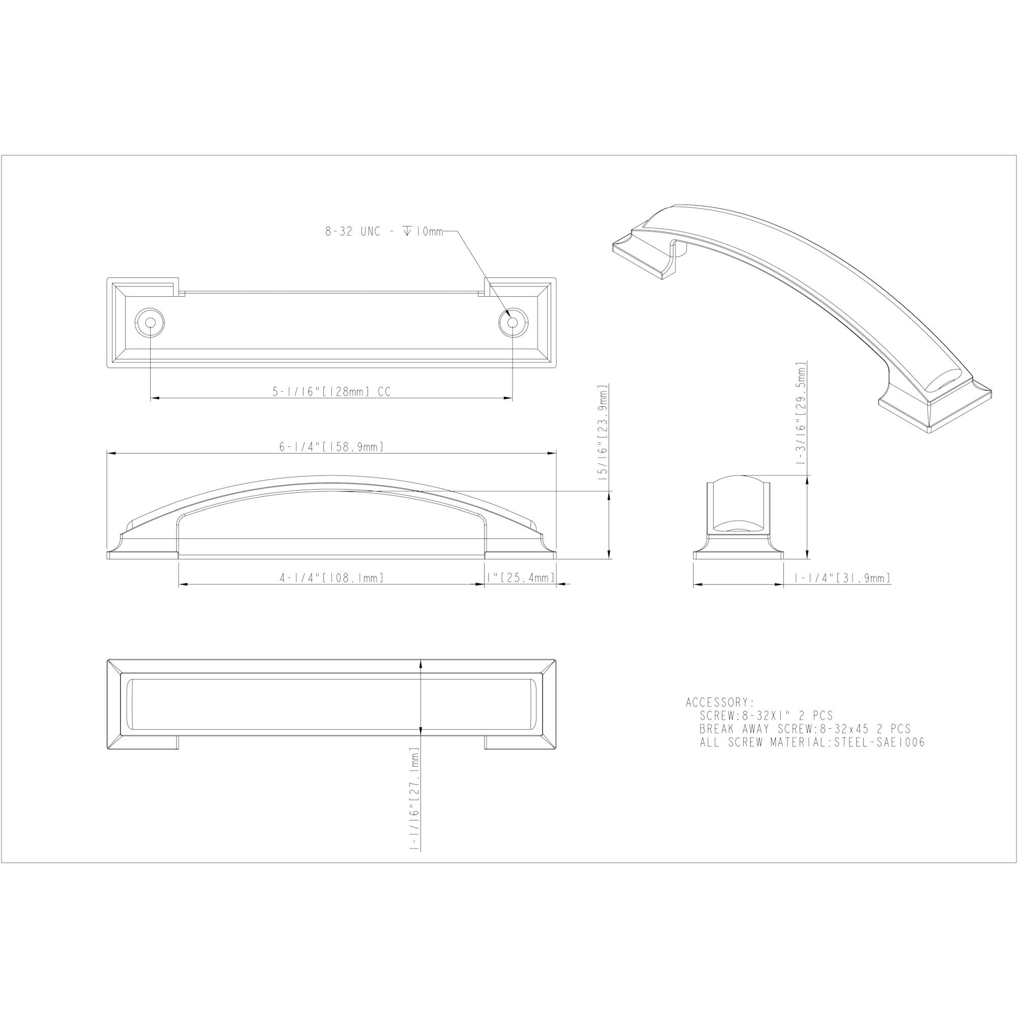 Annadale Cabinet Pull (436) in Satin Nickel
