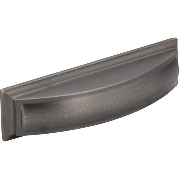 96 mm Center-to-Center Brushed Pewter Square Annadale Cabinet Cup Pull