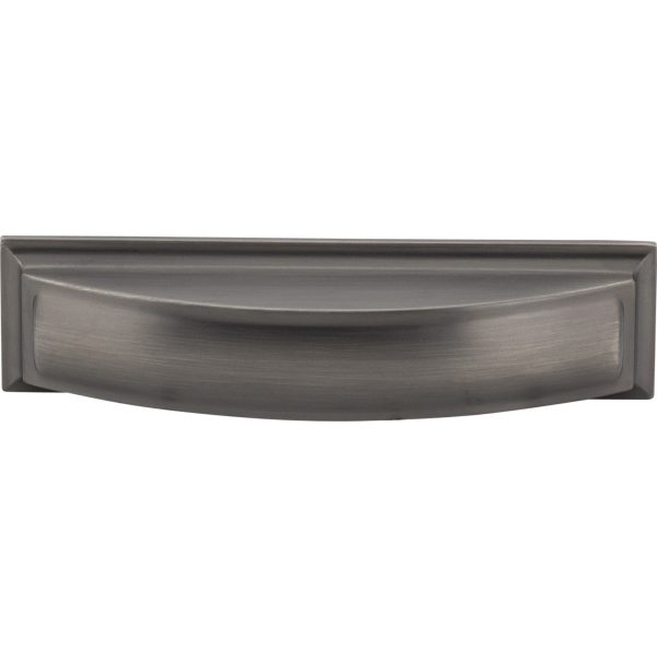 96 mm Center-to-Center Brushed Pewter Square Annadale Cabinet Cup Pull - Image 4