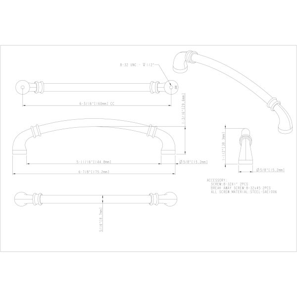 160 mm Center-to-Center Satin Nickel Marie Cabinet Pull - Image 3