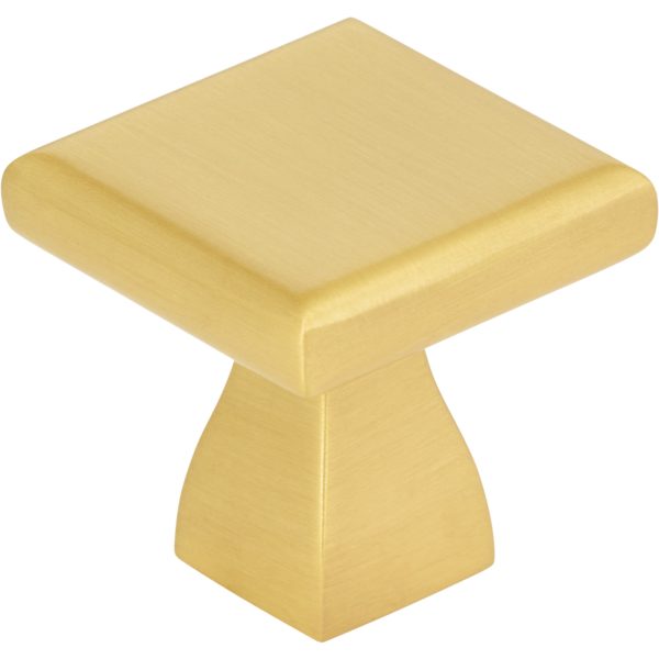 1" Overall Length Brushed Gold Square Hadly Cabinet Knob