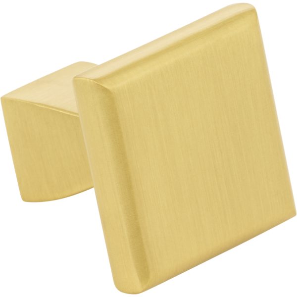 1" Overall Length Brushed Gold Square Hadly Cabinet Knob - Image 4