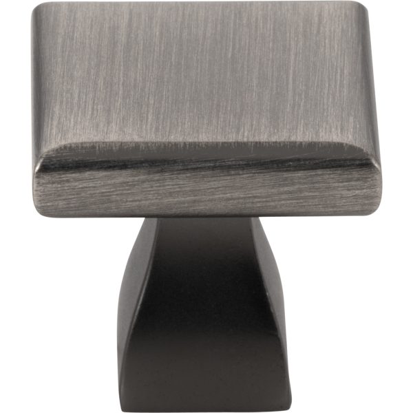 1" Overall Length Brushed Pewter Square Hadly Cabinet Knob - Image 3