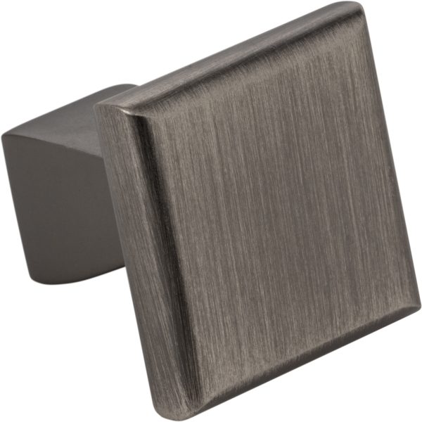 1" Overall Length Brushed Pewter Square Hadly Cabinet Knob - Image 4