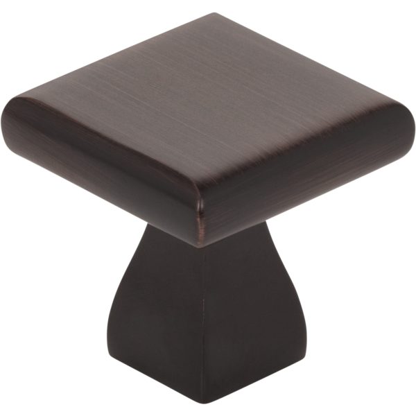 1" Overall Length Brushed Oil Rubbed Bronze Square Hadly Cabinet Knob