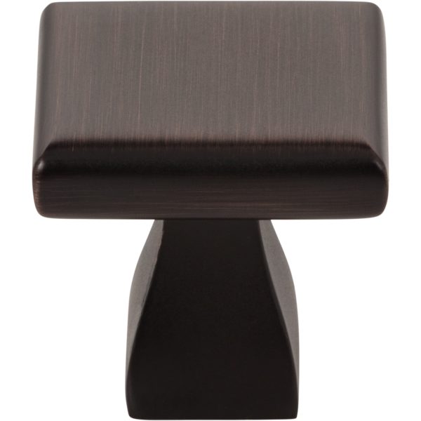 1" Overall Length Brushed Oil Rubbed Bronze Square Hadly Cabinet Knob - Image 3