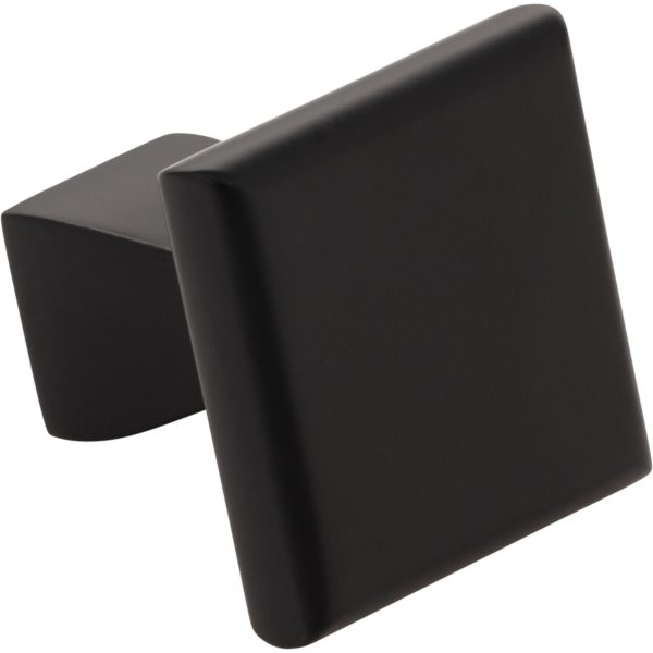 1" Overall Length Matte Black Square Hadly Cabinet Knob - Image 4