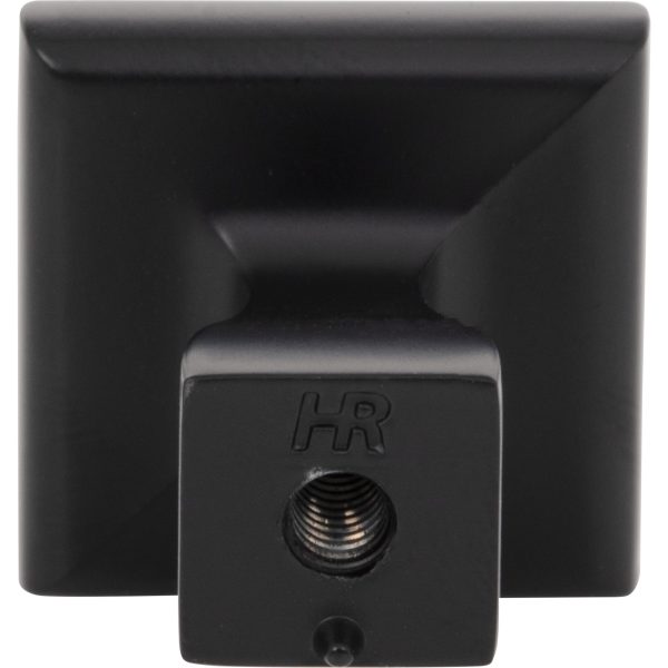 1" Overall Length Matte Black Square Hadly Cabinet Knob - Image 5