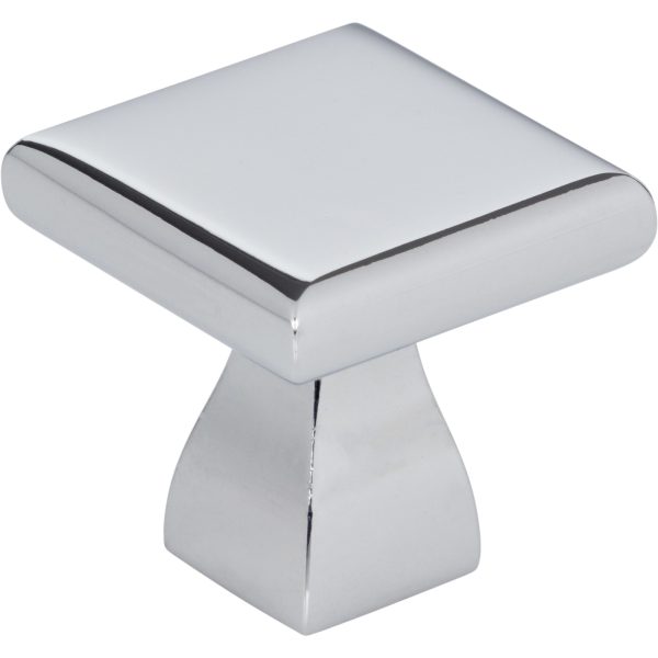 1" Overall Length Polished Chrome Square Hadly Cabinet Knob