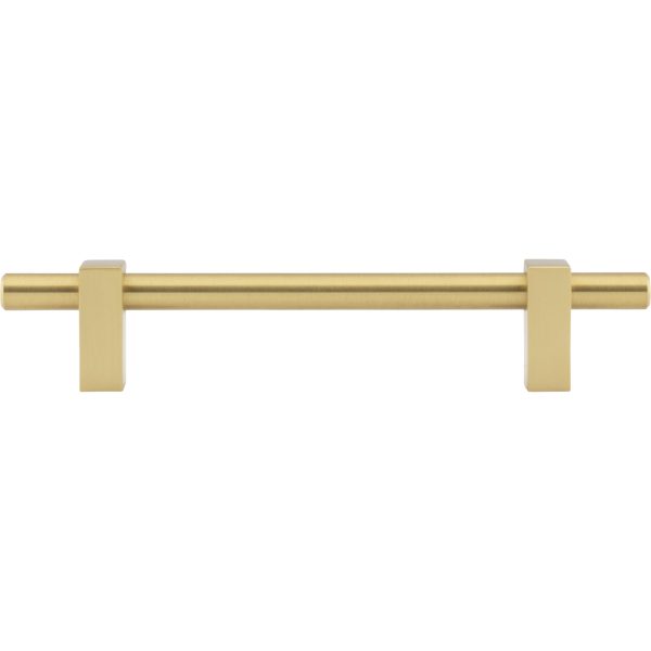 128 mm Center-to-Center Brushed Gold Larkin Cabinet Bar Pull - Image 6