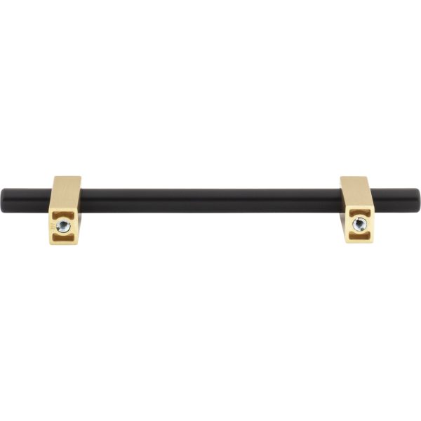 128 mm Center-to-Center Matte Black with Brushed Gold Larkin Cabinet Bar Pull - Image 5