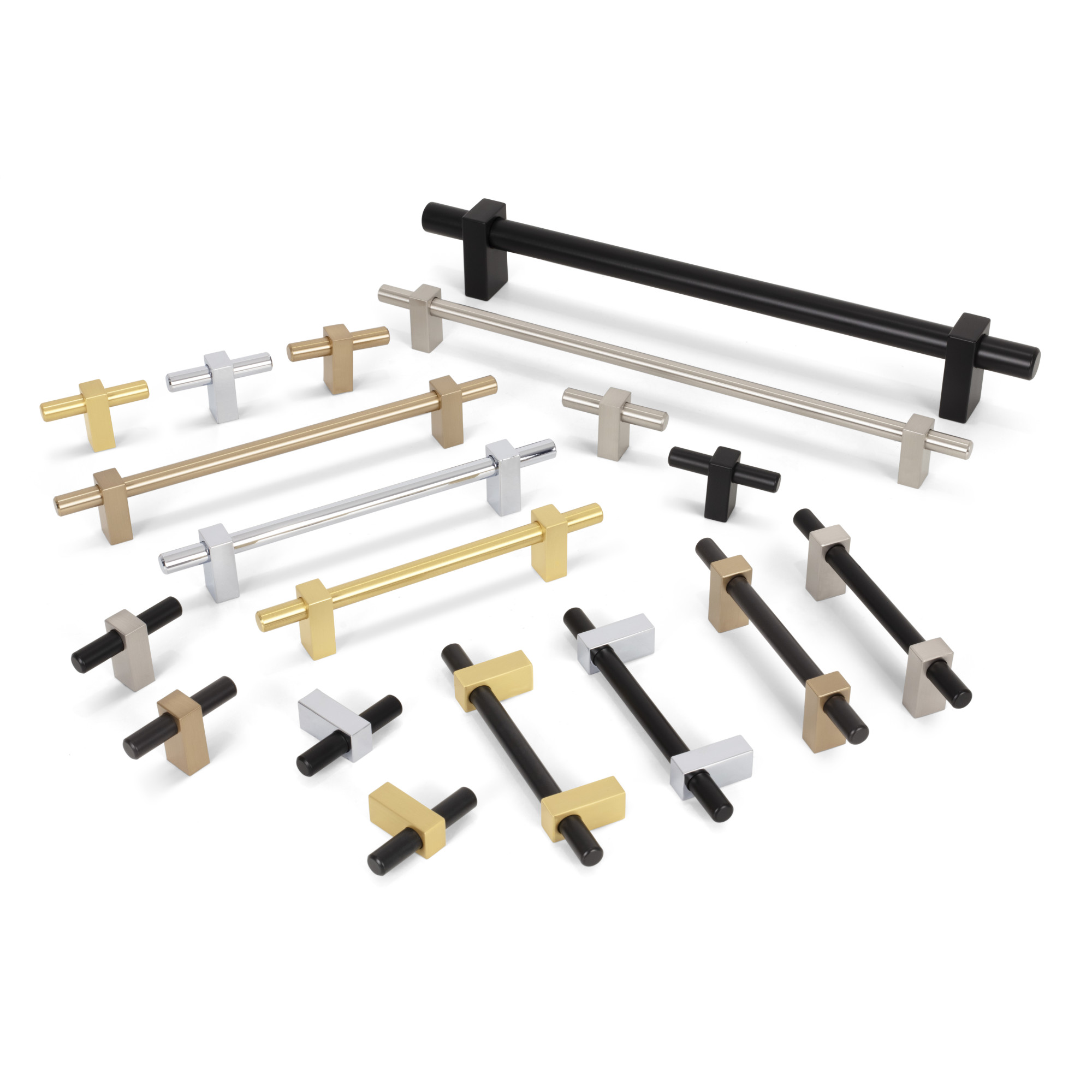 Larkin 2 Cabinet Pull – 128 mm in Matte Black w/Polished Chrome