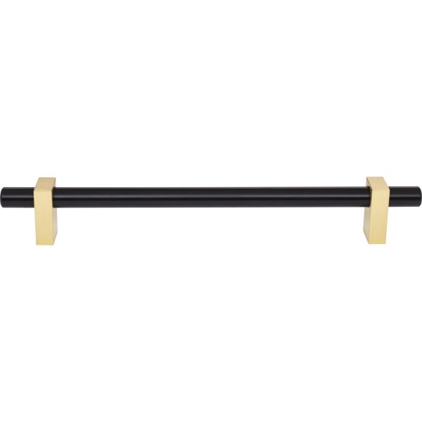 12" Center-to-Center Matte Black with Brushed Gold Larkin Appliance Handle - Image 3