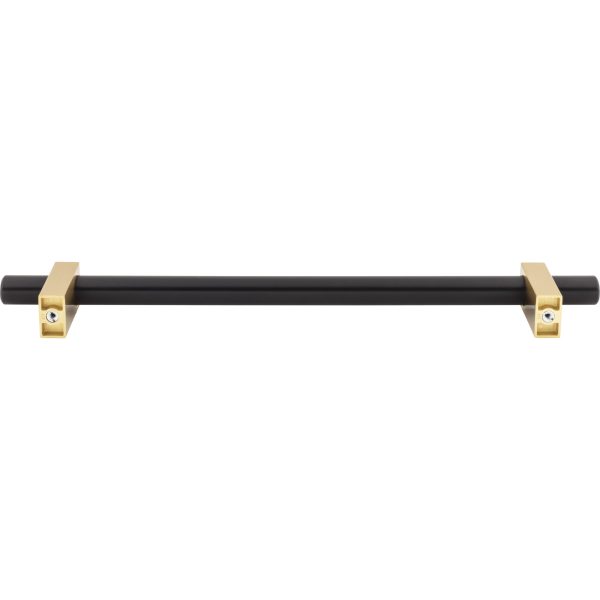 12" Center-to-Center Matte Black with Brushed Gold Larkin Appliance Handle - Image 5