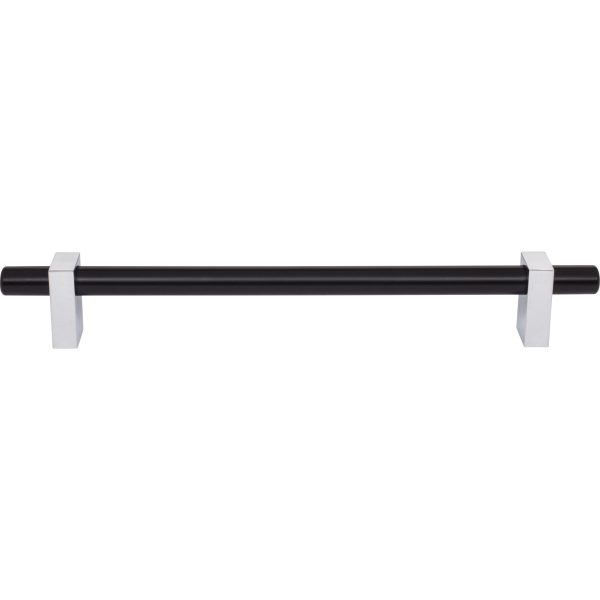 12" Center-to-Center Matte Black with Polished Chrome Larkin Appliance Handle - Image 3