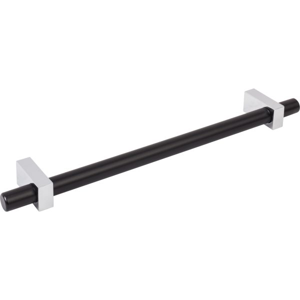 12" Center-to-Center Matte Black with Polished Chrome Larkin Appliance Handle - Image 4