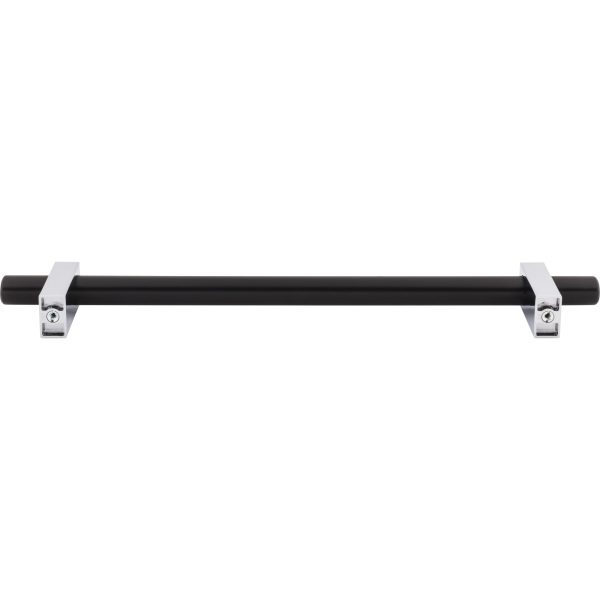 12" Center-to-Center Matte Black with Polished Chrome Larkin Appliance Handle - Image 5